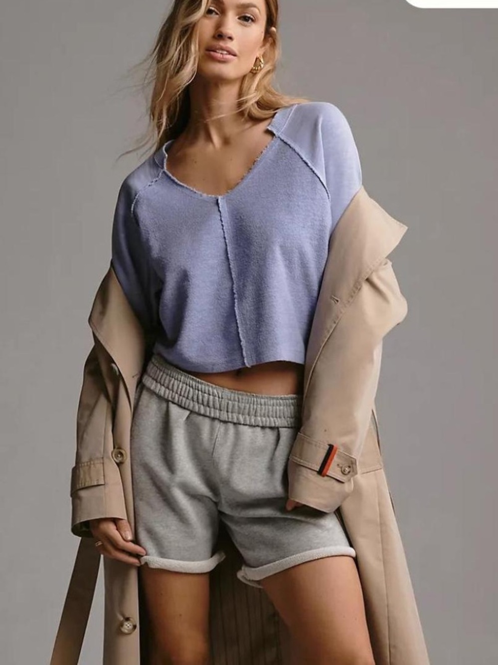 Pilcro Anthropologie Lavender Distressed Sweatshirt - Picture 2 of 11